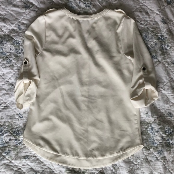 41 Hawthorne Tunic Button Down Ivory Top - Picture 7 of 8